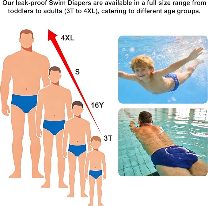 Special Needs Reusable Swim Diaper – Waterproof & Leakproof Incontinence Swimwear for Toddler, Youth & Adult, Unisex Cloth Diaper Cover (Fuchsia, 3XL)