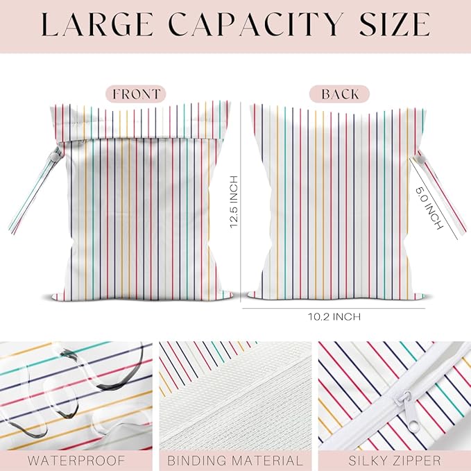 Wet Bag Wet Dry Bag for Swimsuit Travel Beach Pool Stroller Diapers Dirty Yoga Gym Clothes Waterproof Reusable