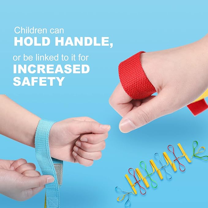 Preschool Walking Rope with Handles Children Safety Walking Rope Preschool Walk in Line Ropes Fits up to 12 Children 2 Teachers for Toddlers Kids Daycare Preschool Walk Guides