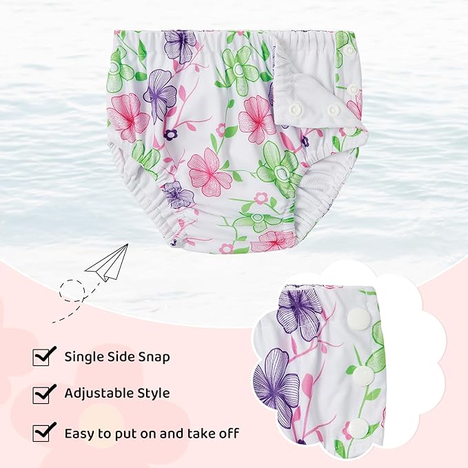 Durio Reusable Swim Diapers for Baby Toddler Newborn Washable Water Diapers for Swimming Beach Essentials