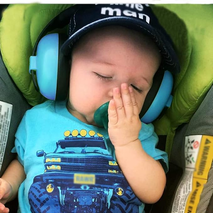 Baby Ear Protection Aged 0-3 Years Noise Canceling Baby Headphones for Newborn Toddler Infant Protective Ear Covering Shields Earmuffs for Sleep Airplane Travel(Blue)