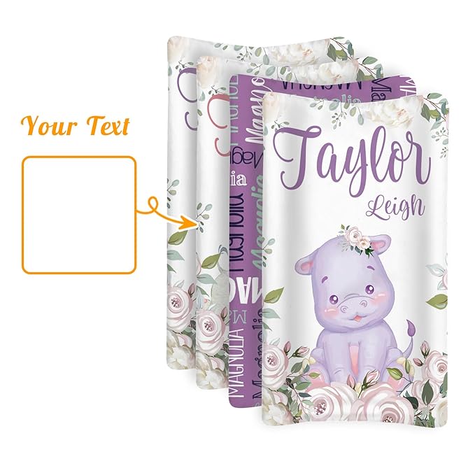Custom Changing Pad Cover Set - Jersey Knit Comfy CozyUltra Soft Unisex Diaper Changing Table Covers with Personalized Name for Baby Boys Girls - Waterproof Ultra Soft 4 Pcs Set Style11
