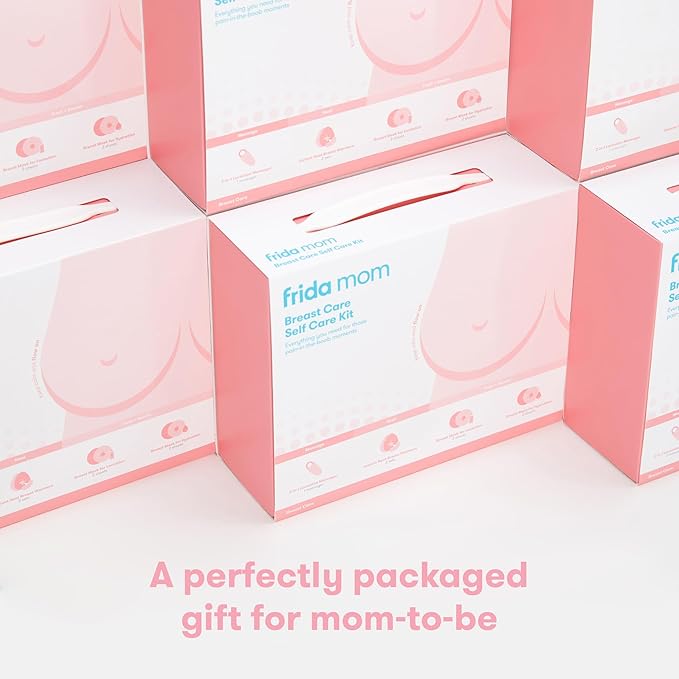 Frida Mom 9pc Breastfeeding Essentials Kit for Lactation Support & Nipple Relief, Includes Lactation Massager, Heating Pads, Breast Masks for Hydration & Milk Flow, Postpartum Essential Gift Set