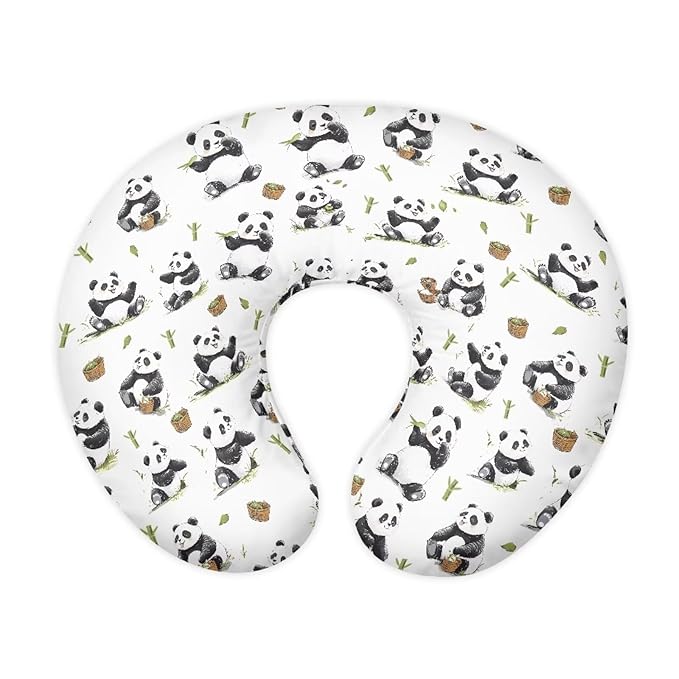 Panda Breast Feeding Pillow Covers Soft Breathable Nursing Pillow Support Cover with Hidden Zipper Comfortable Nursing Pillowcase for Wife New Moms Valentine's Gift