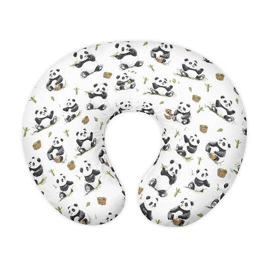 Panda Breast Feeding Pillow Covers Soft Breathable Nursing Pillow Support Cover with Hidden Zipper Comfortable Nursing Pillowcase for Wife New Moms Valentine's Gift