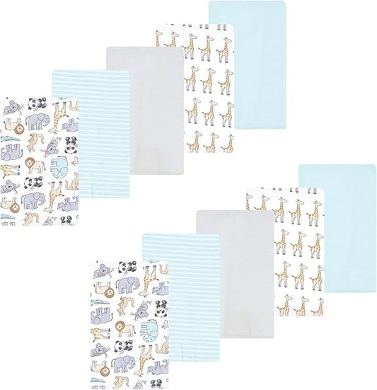 Luvable Friends Hudson Baby Flannel Burp Cloths 10pk, Kangaroo Pastel