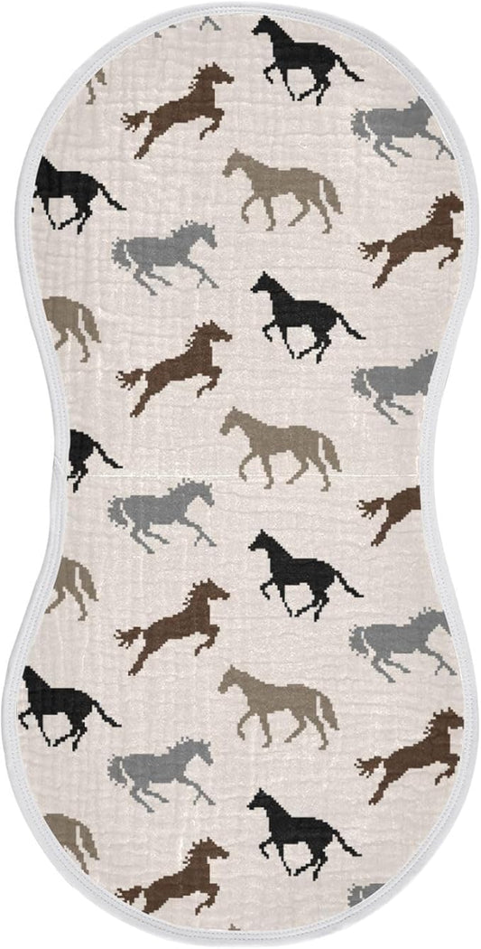 vvfelixl Pixel Horse Burp Cloths for Baby Boy Girls Baby Washcloths Burp Rags 1 Pack