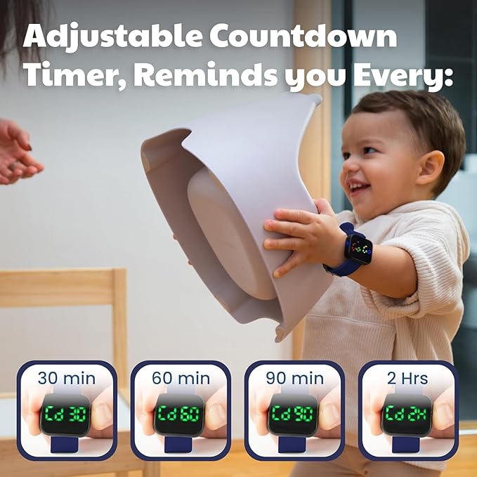 Potty Training Watch for Kids V4 – A Water Resistant Toilet Reminder Device for Boys & Girls to Train Your Toddler with Fun/Musical & Vibration Interval Reminder with Potty Training eBook (Navy)