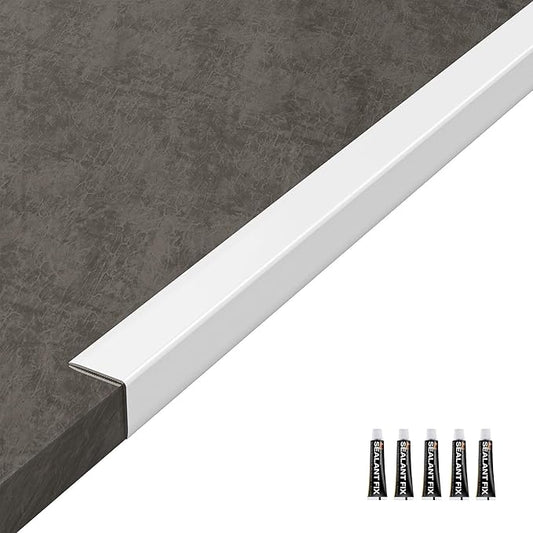 Metal Wall Corner Protector, Aluminum Corner Guards, Décor for Edge of Door Window Table Furniture Cabinets Fireplaces Tile Trim Edging, Size 35.5" L x 0.75" W (5 Pack,White)