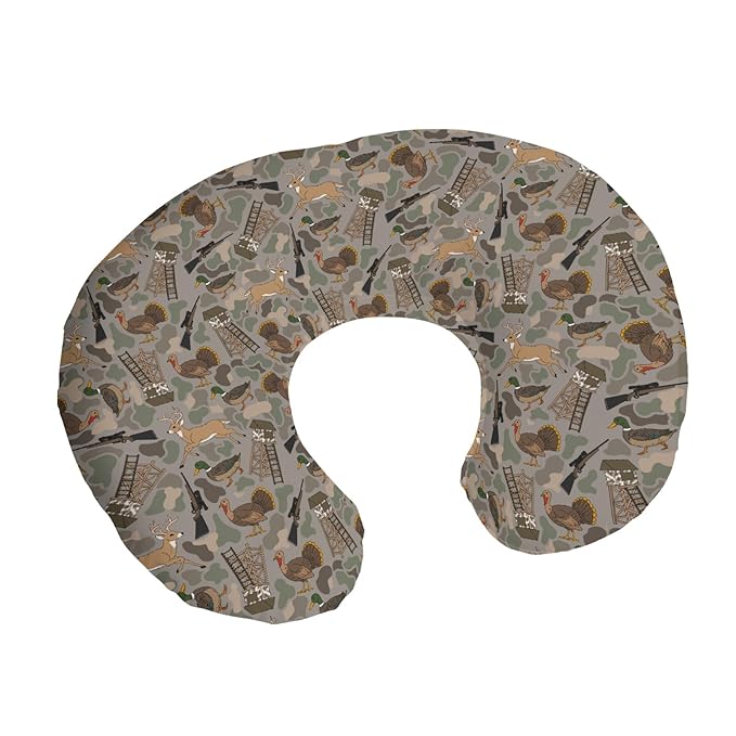 Vintage Hunting Animals Nursing Pillow Covers Hunting Mallard Duck Deer Turkey Nursing Cover for Breastfeeding Camouflage Outdoor Adventure Soft Slipcover for Baby Girls Boys Newborn