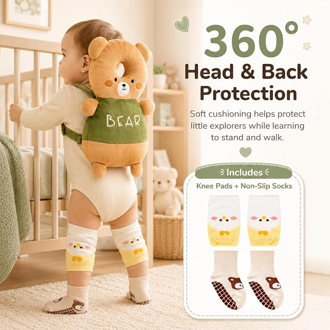 Baby Walker Head Protector BackpackToddler Adjustable Baby Head Protection Backpack (Style R)