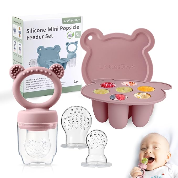 Baby Teething Relief teether, Breast Milk Popsicle Mold for purees .Silicone Baby Fruit Food Feeder for Safe Infant Self Feeding, BPA Freefor 3 Month+ (Dusty Lilac)