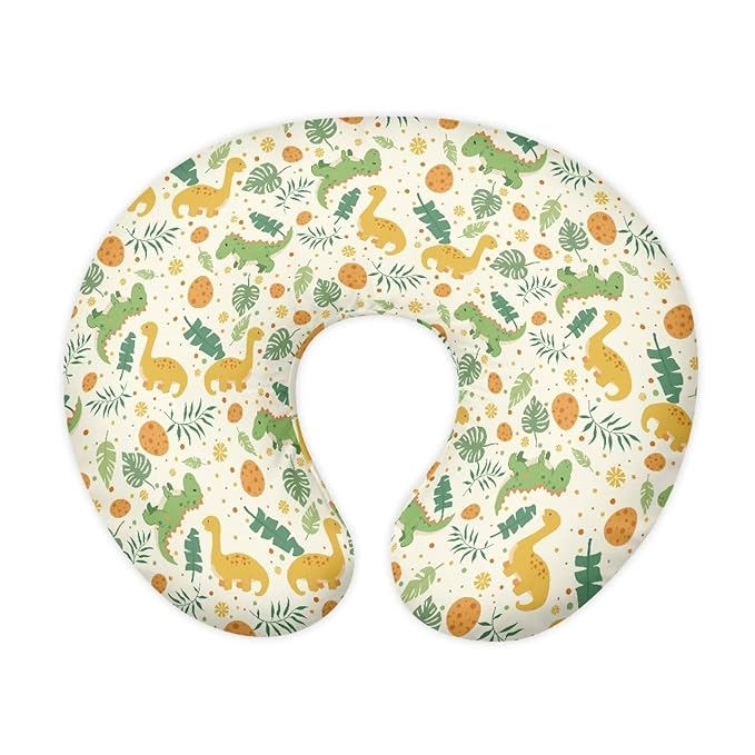Dinosaur Floral Nursing Pillow Cover, Quick-Dry Fabric Fits The Original Support Pillow for Breastfeeding and Bottle Feeding Nursing Pillow Cover with Hidden Zipper