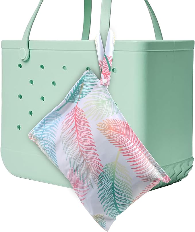 Waterproof Wet bag for Baby,Travel,Swim Suit,Cloth Diapers,Pump Parts,Pool,Beach,Gym Clothes,Toiletry,Hook to Stroller,Daycare,Zipper Reusable Wetdry Packing Pouch-Jungle Palm Leaf Favors
