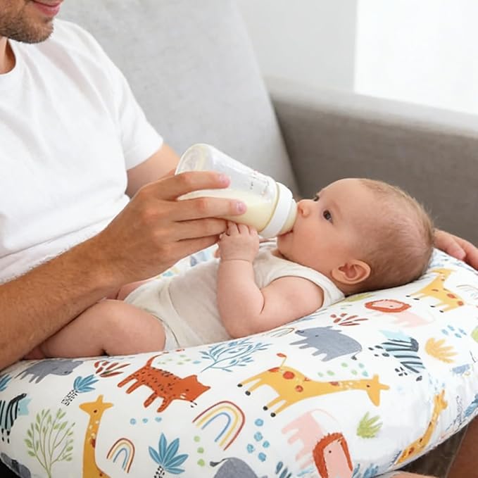 Winmany Baby Nursing Pillow Cover Newborn Removable Breastfeeding Pillowcover Cute Pattern Girls Boys Nursing Pillowcase for Breast and Bottole Feeding