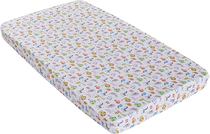 Baby Crib Fitted Sheet Baby Boy Animal Safari Crib Fitted Sheet by JAHbaby (2), 28 X 52