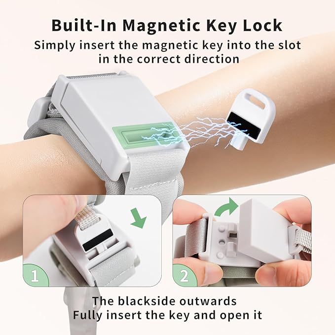 Safety Anti Lost Wrist Link for Kids with Key Lock, Reflective Child Walking Harness, Kid Wrist Leash Autism Safe Bracelet for Boys & Girls Toddlers Leash for Supermarket Amusement Park Zoo Travel