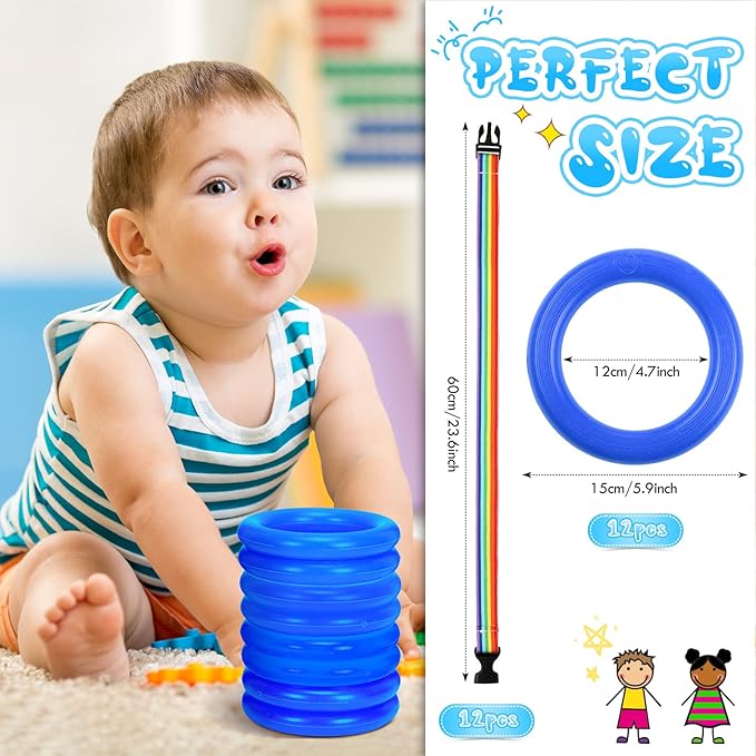 Tatuo 12 Set Toddlers Walking Rope for Preschool Toddlers Detachable Transition Rope Safety Daycare Rope for Preschool Daycare Kindergarten School Kids Outdoor Supplies (Blue)