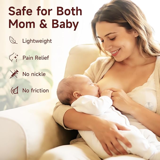 999 Silver Nursing Cups, Original Perforated Breathable Design, FSA&HSA Eligible Silver Nipple Covers for Breastfeeding Essential, Nipple Shields for Breastfeeding Newborn (X-L)