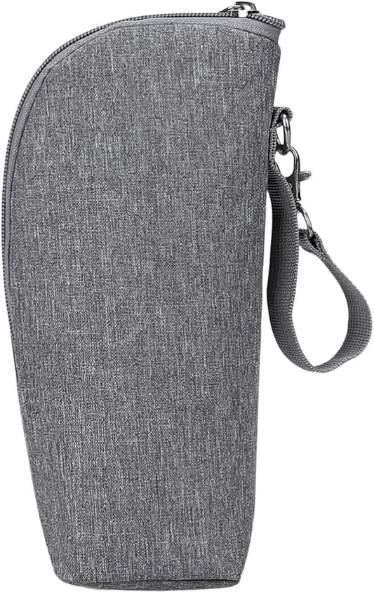 Kisangel Insulated Baby Bottle Bag Thermal Pouch Portable Milk Bottle Cooler with Handle and Zipper for Travel and Outdoor Use 8.66X3.14X2.75In