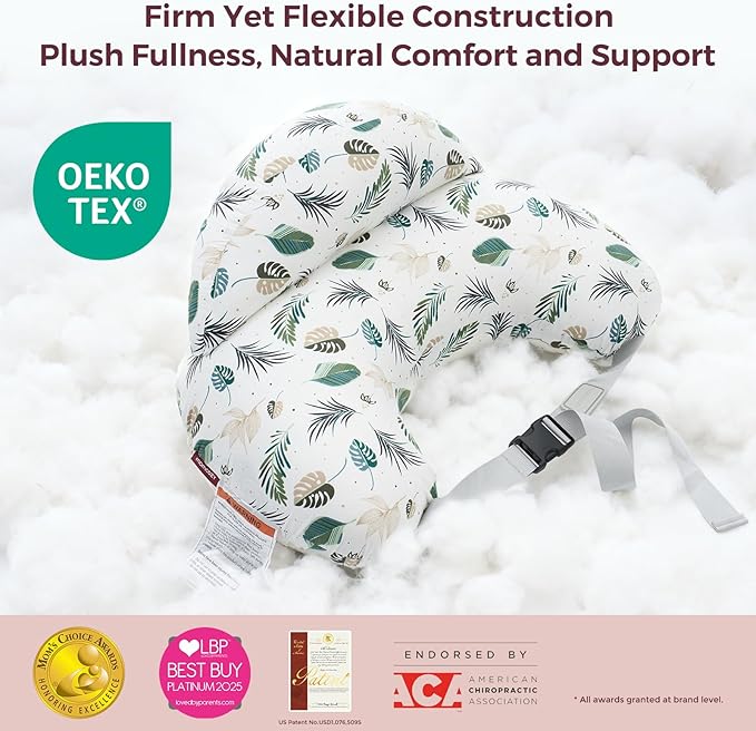 Momcozy Innovative Safety Guard Nursing Pillow for Breastfeeding- Wider Feeding Pillows for More Support for Mom & Baby- Easier Nursing & Hand Free- Fit for All, Removable Cotton Cover