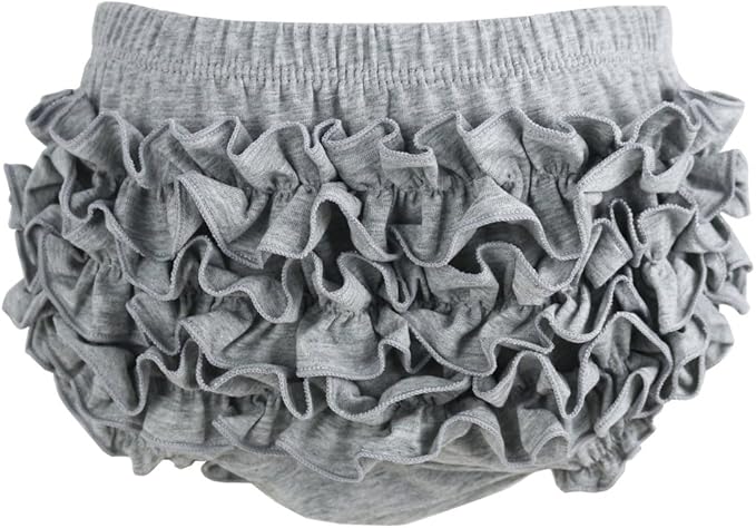 Wennikids Baby Girl's Cotton Shorts and Diaper Cover Bloomers Small Gray
