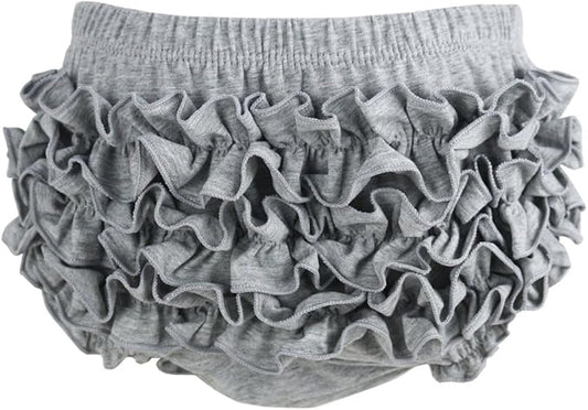Wennikids Baby Girl's Cotton Shorts and Diaper Cover Bloomers Medium Gray