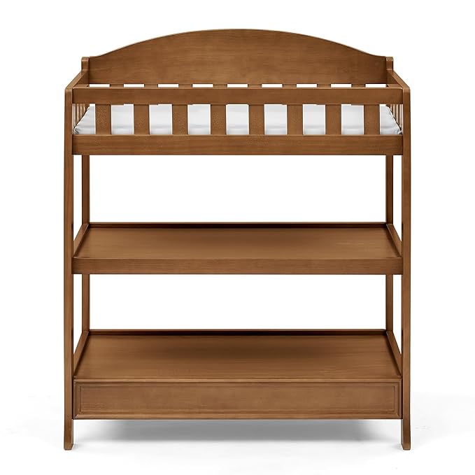 Delta Children Infant Changing Table with Pad, Chestnut