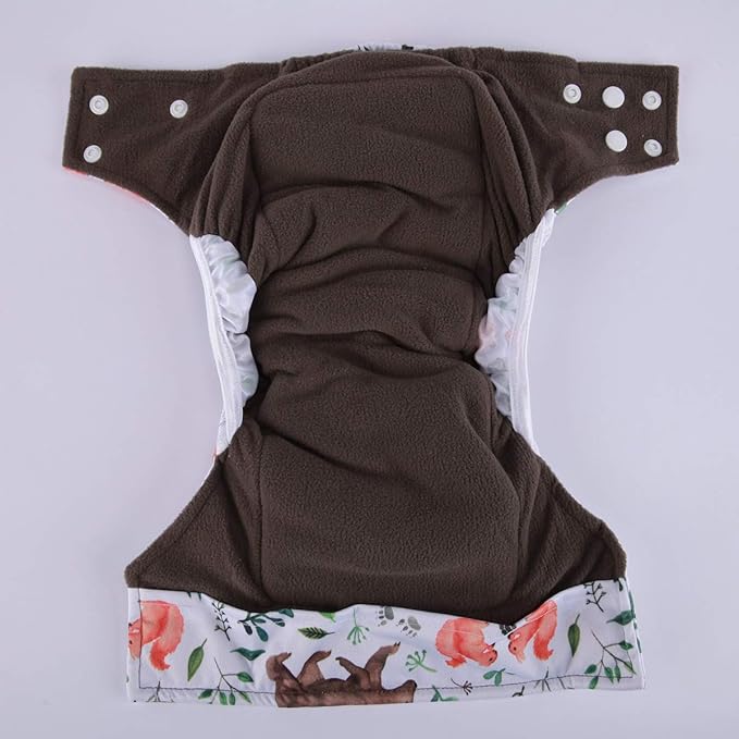 3 AIll in One Cloth Diapers Nappies for Night AIO Sewn in Insert Reusable Washable (Dinosaur Pack)