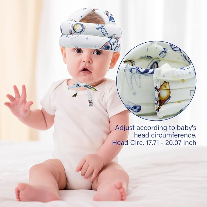 Baby Safety Helmet Baby Head Protector No Bumps for Running Walking Crawling, Safety Head Adjustable Protective Cap Headguard Hat