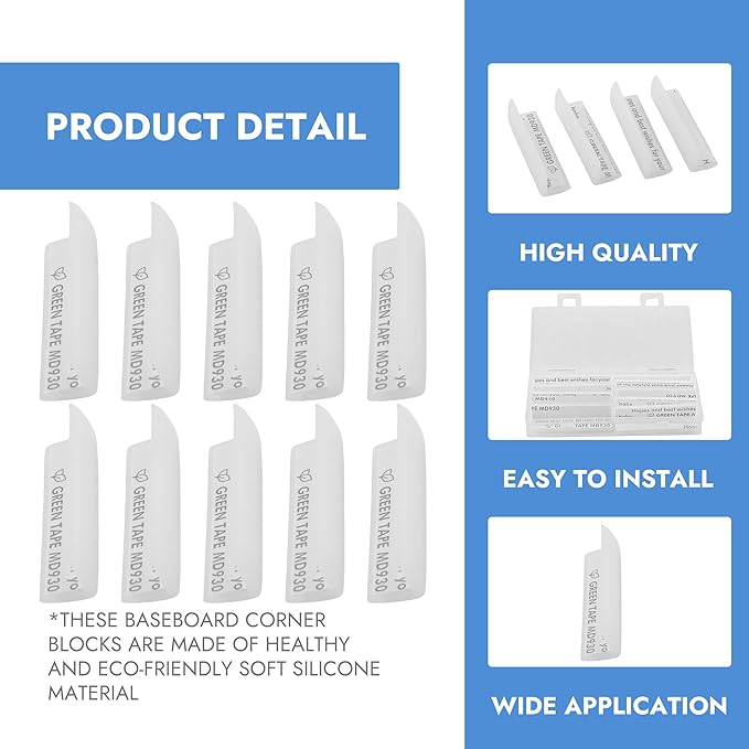 10 Pcs Vintage Greek Key Pattern Edge Guards Self Adhesive Silicone Corner Protectors Safety Baseboard Corner Blocks Decotive Proofing Corner Cushion for Wall, Furniture & Sharp Corners - White
