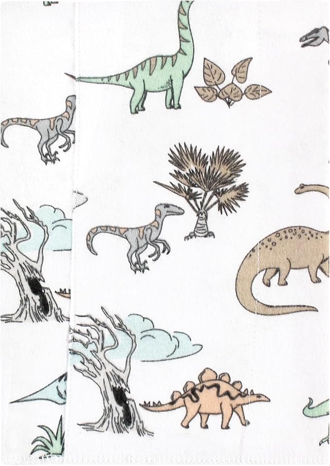Luvable Friends Hudson Baby Flannel Burp Cloths 7pk, Gray Dinosaur Journey