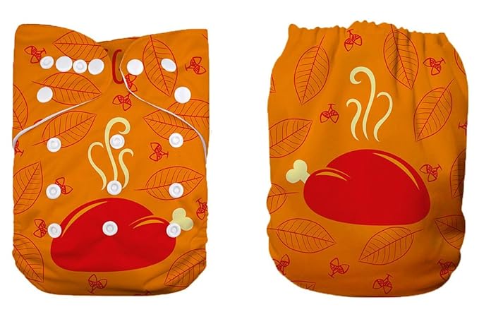 Pocket Cloth Diaper Nappy Reusable Washable Halloween Holiday Gift (Thangksgiving Turkey)