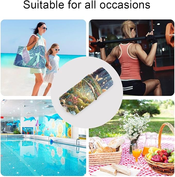 2 Pack Fairyland Forest Mushrooms Cloth Diaper Wet Dry Bags,Waterproof Reusable Wet Bag with Two Zipper Pockets& Handle,Washable for Swimming,Travel,Beach,Pool or Wet Clothes