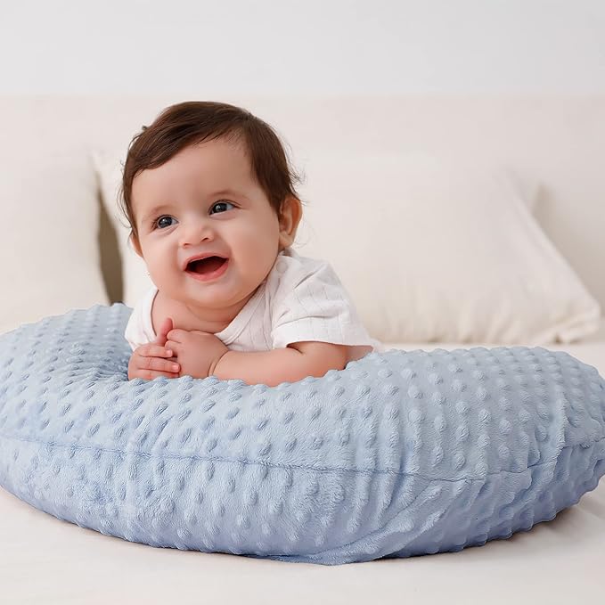Nursing Pillow Cover, Breastfeeding Pillow Slipcover Snugly Fits for Nursing Pillow for Baby Boys and Girls, Premium Quality Microfiber, Ultra Soft Comfortable (Blue)