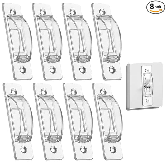 8 Pcs Light Switch Guard Cover Baby Proof Wall Switch Cover Guard Light Switches Blocker for Toggle Lights Switches Protects Your Lights Circuits from Being Accidentally Turned On or Off
