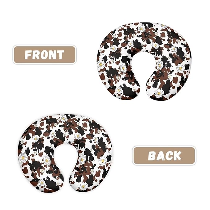 Cow Print Daisy Breast Feeding Pillow Covers with Hidden Zipper Dustproof Skin-Friendly Comfortable Nursing Pillowcase for Home Nursery Room Sofa Car Decor