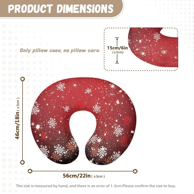 Christmas Snowflake Breastfeeding Pillow Cover Nursing Cover for Newborn Girls Boys Super Soft and Comfortable Slipcover Gift, 1 Pack