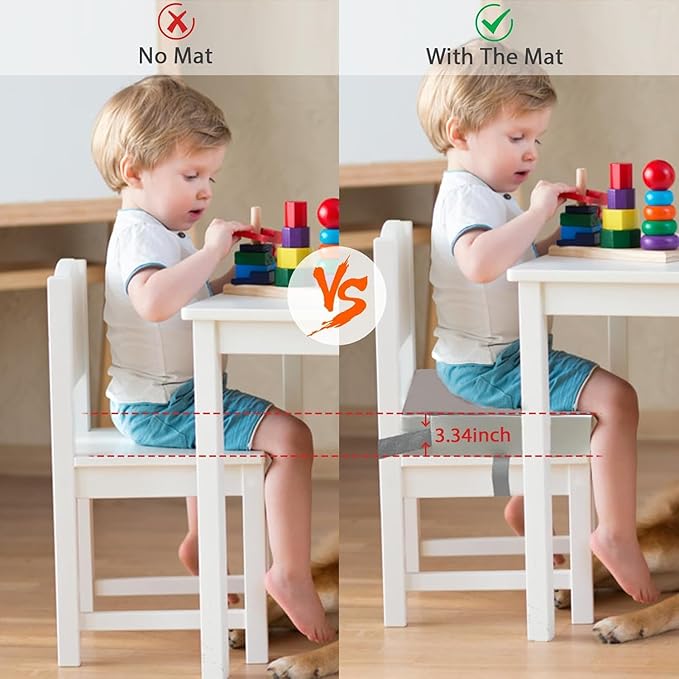 Booster Seat for Table - PU Waterproof Strong Support Toddler Booster Seat for Dining Table, Portable Booster Chair with Adjustable Elasticity Straps for Toddlers Eating Travel Home