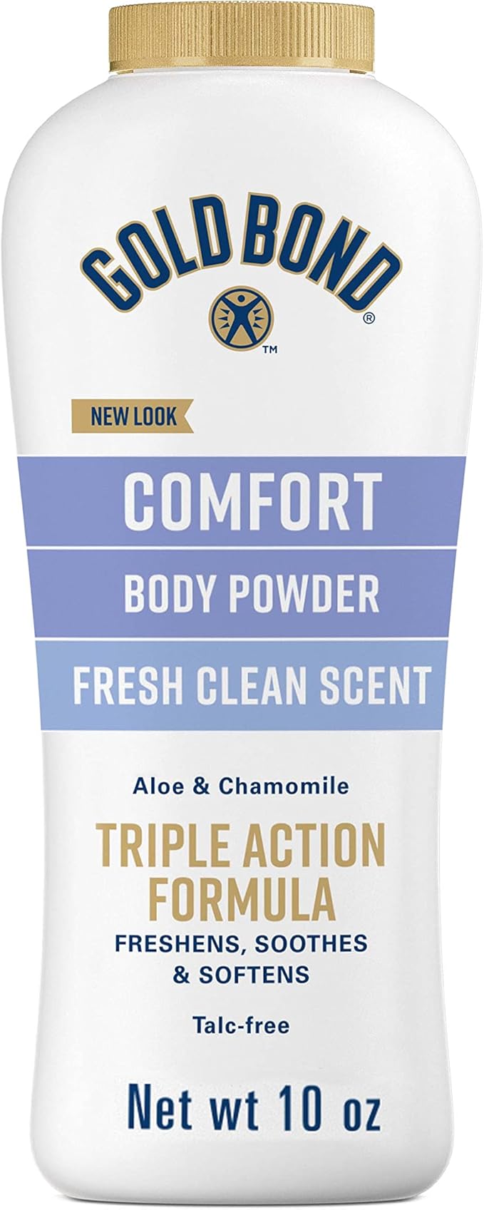 Gold Bond Comfort Body Powder for Men and Women, 10 oz., Talc-Free, Fresh Clean Scent With Aloe & Chamomile