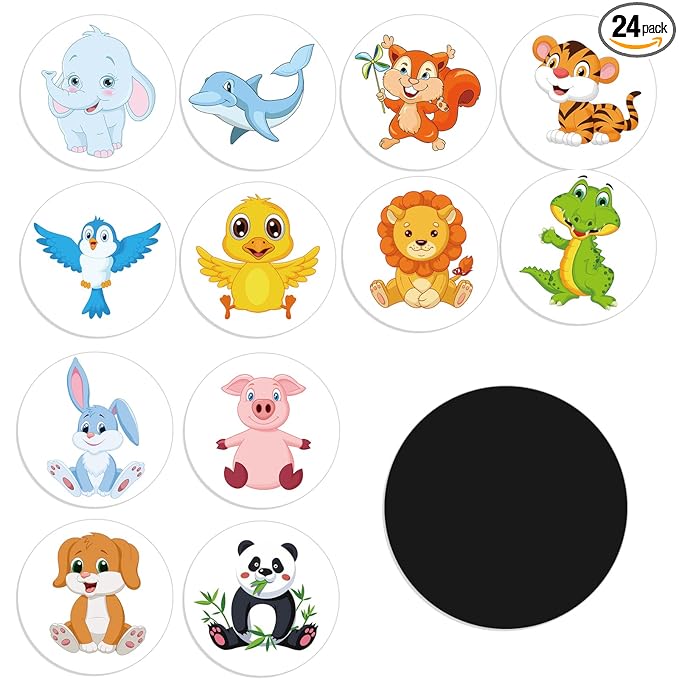 Geyee 24 Pcs Potty Training Stickers Potty You Pee on Toilet Reveal Stickers Chart Reusable Pee Decals Color Changing Seat Toilet Targets for Boys Girls Kids Training Use(Animal)