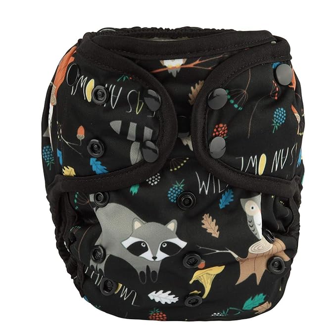 Baby Diaper Cover Nappy One Size 8lbs to 36lbs (Racoon Owl)