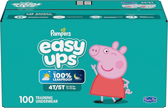 Pampers Training Pants - Easy Ups Girls & Boys - Size 4T-5T, 100 Count, Peppa Pig Potty Underwear (Packaging May Vary)