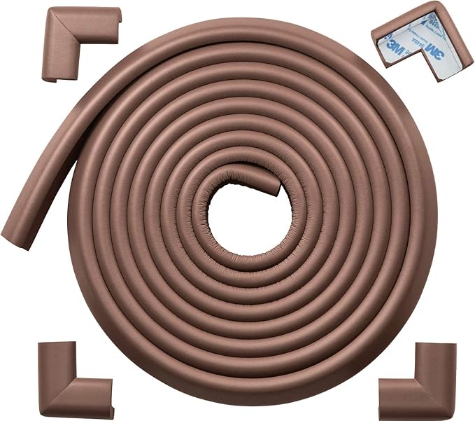 21ft Edge 4 Corners - Bundle & Save - RovingCove HeftyFit Edge Corner Guards, Coffee Brown
