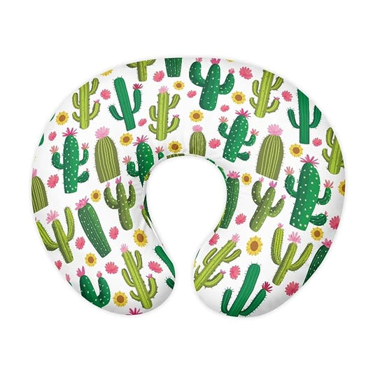 Jeiento Green Cactus Breastfeeding Pillow Case Soft Stretchy Nursing Pillow Cover Fit Standard Infant Nursing Pillows