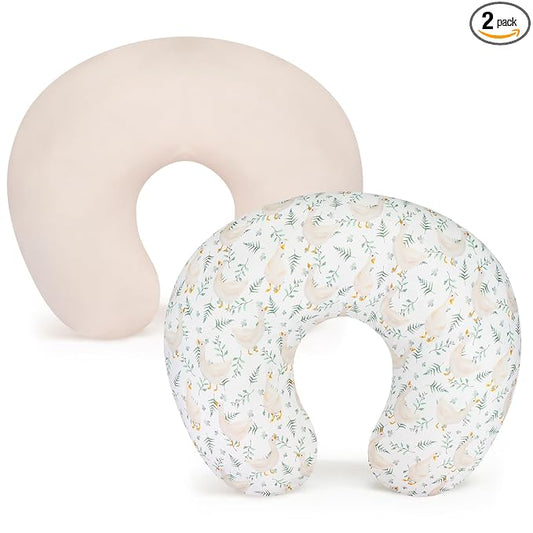 Accmor 2 Pack Nursing Pillow Covers, Stretchy Nursing Cover for Breastfeeding, Ultra Soft Comfortable Pillow Slipcover for Baby Girls Boys Newborn