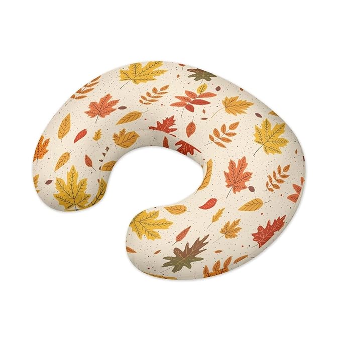Fall Leaves Breastfeeding Pillow Cover Baby Breastfeeding Slipcover Infant Newborn Nursery Bottle Pillowcase Soft and Easy to Clean Fall Thanksgiving