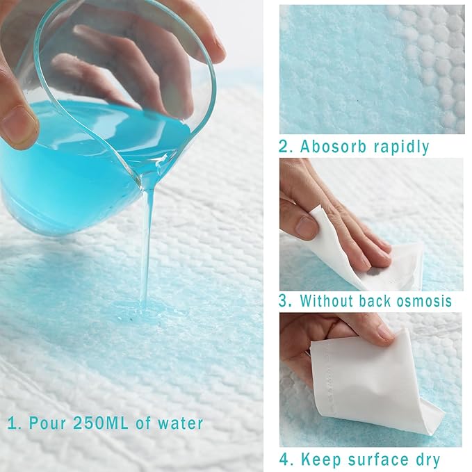 Disposable Changing Pads for Baby, 20 Pack Portable Diaper Changing Pad Liner, Baby Changing Pad Nursing Pads Waterproof (Blue, 13x18 Inch)