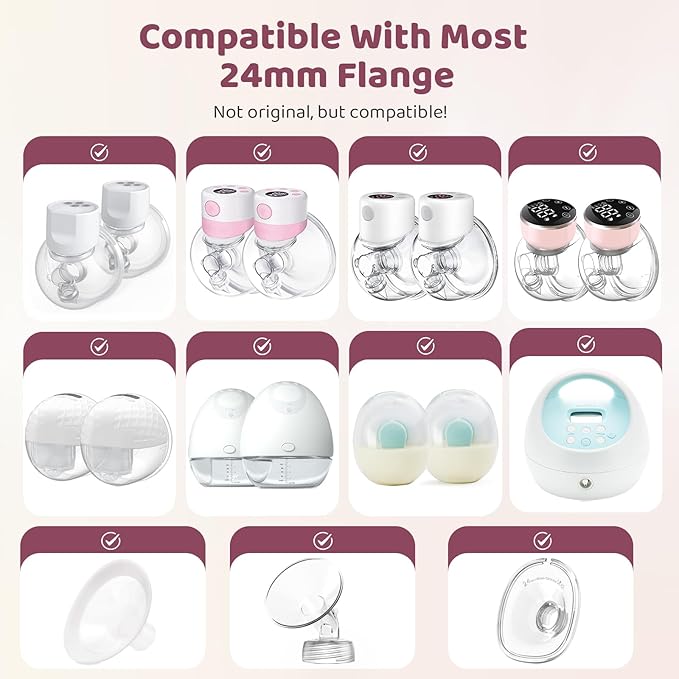 Flange Sizing Kit 3-in-1 with 13/15/17/19/21mm for 24mm Electric Breast Pump Flanges/Shields, 10PCS Soft Silicone Flange Inserts for More Comfortable Pumping, BPA-Free, Essential for Moms