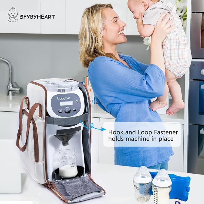 SFYBYHEART Carrying Case Compatible with Baby Brezza Formula Pro Mini Baby Formula Mixer Machine Carrying Bag - Baby Formula Mixer Travel Bag with Pockets for Baby Essential, Pumps, Baby Bottles